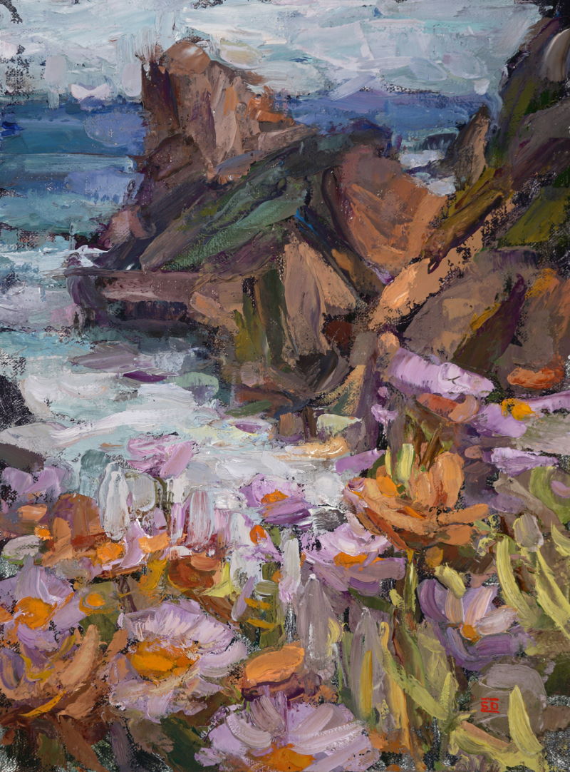 Art of Sean Diediker Big Sur. Impressionist Landscape Original Painting.